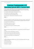 Capstone Fundamentals ATI Questions Solved 100&percnt; Correct 2024