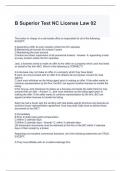 B Superior Test NC License Law 02 Questions and Answers