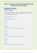 MATH 110 MODULE 4 EXAM 2023/2024 QUESTIONS AND ANSWERS- PORTAGE LEARNING