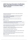 ANCC Nursing Informatics Certification Review Questions & Answers Rated 100% Correct!!