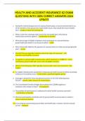 HEALTH AND ACCIDENT INSURANCE 62 EXAM QUESTIONS WITH 100&percnt; CORRECT ANSWERS 2024 UPDATE