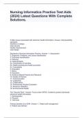 Nursing Informatics Practice Test Aids &lpar;2024&rpar; Latest Questions With Complete Solutions&period;