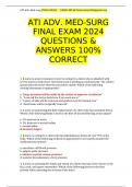 ATI ADV&period; MED-SURG FINAL EXAM 2024 QUESTIONS & ANSWERS 100&percnt; CORRECT