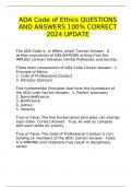 ADA Code of Ethics QUESTIONS AND ANSWERS 100&percnt; CORRECT 2024 UPDATE
