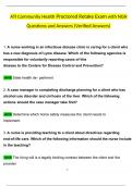 ATI Community Health Proctored Retake Exam with NGN with Questions and Answers &lpar;2024 &sol; 2025&rpar; &lpar;Verified Answers&rpar;