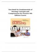 Test bank for Fundamentals of Nursing: Concepts and Competencies for Practice 9th Edition by  Ruth F Craven ,Constance Hirnle latest edition 2024