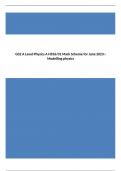 OCR A Level Physics A Mark Scheme for June 2023-&colon;H556&sol;01 Modelling physics