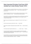 Basic Appraisal Principles Final Exam 2023 Updated up to date Already Passed 100&percnt;