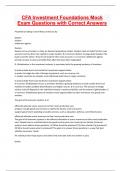CFA Investment Foundations Mock Exam Questions with Correct Answers 