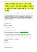 ATLS POST TEST 4 LATEST VERSIONS&comma; EXAM QUESTIONS & ANSWERS&comma; GRADE A&plus; 2023-2024