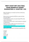 WEST COAST EMT 2024 FINAL EXAM GRADED BY EXPERT  GUARANTEED A+ (CHAPTER 1-40)