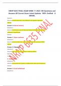 NRNP 6635 FINAL EXAM WEEK 11 2023 100 Questions and Answers All Correct Exam Latest Updates 100&percnt; Verified A GRADE&period;