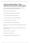 American Airlines Week 1 Exam Questions And Answers Latest Update