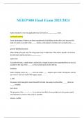 NEIEP 800 Final Exam 2023/2024