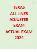 TEXAS  ALL LINES ADJUSTER EXAM  ACTUAL EXAM 2024