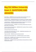 Nsg 552 Wilkes University Exam 2- QUESTIONS AND ANSWERS