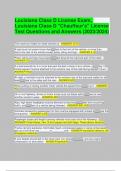 Louisiana Class D License Exam&comma; Louisiana Class D "Chauffeur's" License Test Questions and Answers &lpar;2023&sol;2024&rpar;