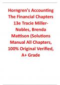 Solution Manual With test Bank For Horngren s Accounting The Financial Chapters 13th Edition By Tracie Miller-Nobles, Brenda Mattison (All Chapters, 100% Original Verified, A+ Grade)