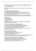 Teaching Postoperative Exercises Exam Questions With Correct Solutions&period;