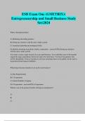 ESB Exam One &lpar;GMETRIX&rpar;&lpar; Entrepreneurship and Small Business Study Set&rpar;2024