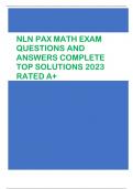 NLN PAX Math Exam Questions And Answers Complete Top Solutions 2023 Rated A+