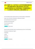 JS-US007-14 - LEVEL I ANTITERRORISM  AWARENESS TRAINING EXAM |  QUESTIONS & ANSWERS (VERIFIED) |  LATEST UPDATE | GRADED A+