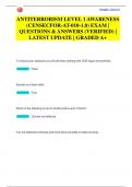 ANTITERRORISM LEVEL 1 AWARENESS  (CENSECFOR-AT-010-1.0) EXAM |  QUESTIONS & ANSWERS (VERIFIED) |  LATEST UPDATE | GRADED A+