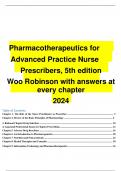 Pharmacotherapeutics for Advanced Practice Nurse Prescribers, 5th edition Woo Robinson with answers at every chapter 2024