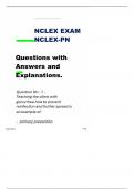 NCLEX EXAM NCLEX-PN Questions with Answers and Explanations. Question No : 1 -