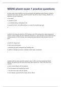 NR 293 PHARMACOLOGY FOR NURSING EXAM 1 QUESTIONS WITH 100% SOLVED SOLUTIONS