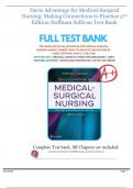 Davis Advantage for Medical-Surgical Nursing: Making Connections to Practice 2nd Edition Hoffman Sullivan Test Bank - Questions & Answers with Feedback (Scored A+) 2024
