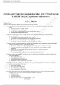 FUNDAMENTALS OF NURSING CARE CH 17 TEST BANK  LATEST 2022/2023(questions and answers)