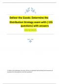 Deliver the Goods: Determine the Distribution Strategy exam with ( 155 questions) with answers 2024/2025