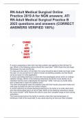 RN Adult Medical Surgical Online Practice 2019 A for NGN answers; ATI RN Adult Medical Surgical Practice B 2023 questions and answers (CORRECT ANSWERS VERIFIED 100%)