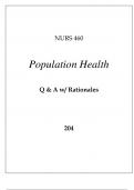 NURS 460 POPULATION HEALTH EXAM Q & A WITH RATIONALES 2024.