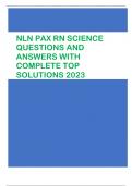 NLN PAX RN Science Questions and Answers with Complete Top Solutions 2023