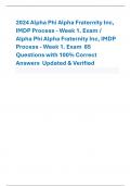 2024 Alpha Phi Alpha Fraternity Inc&comma; IMDP Process - Week 1&period; Exam &sol; Alpha Phi Alpha Fraternity Inc&comma; IMDP Process - Week 1&period; Exam 85 Questions with 100&percnt; Correct Answers Updated & Verified