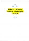 Marketing Analytics questions and answers 2024/2025