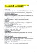 2024 Psychology Final Exam Questions And Answers&period; Complete Verified Solution&period;