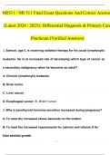 NR511 &sol; NR 511 Final Exam Qs & Ans &lpar;Latest 2024 &sol; 2025&rpar;&colon; Differential Diagnosis & Primary Care Practicum &lpar;Verified Answers&rpar;
