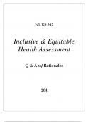 NURS 342 INCLUSIVE & EQUITABLE HEALTH ASSESSMENT EXAM Q & A WITH RATIONALES