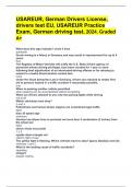 USAREUR, German Drivers License, drivers test EU, USAREUR Practice Exam, German driving test, 2024. Graded A+