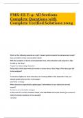 PMK-EE E-4&colon; All Sections Complete Questions with Complete Verified Solutions 2024