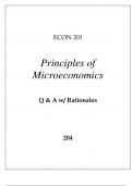 ECON 201 PRINCIPLES OF MICROECONOMICS EXAM Q & A WITH RATIONALES 2024