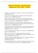 Clinical Chemistry and Molecular Diagnostics Exam 100&percnt; verified