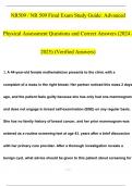 NR509 / NR 509 Final Exam Study Guide: Advanced Physical Assessment Questions and Answers (2024 / 2025) (Verified Answers)