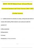 NR509 / NR 509 Midterm Exam: Advanced Physical Assessment Questions and Answers (2024 / 2025) (Verified Answers)
