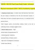 NR509 / NR 509 Final Exam Study Guide: Advanced Physical Assessment (2024 / 2025) (Verified)