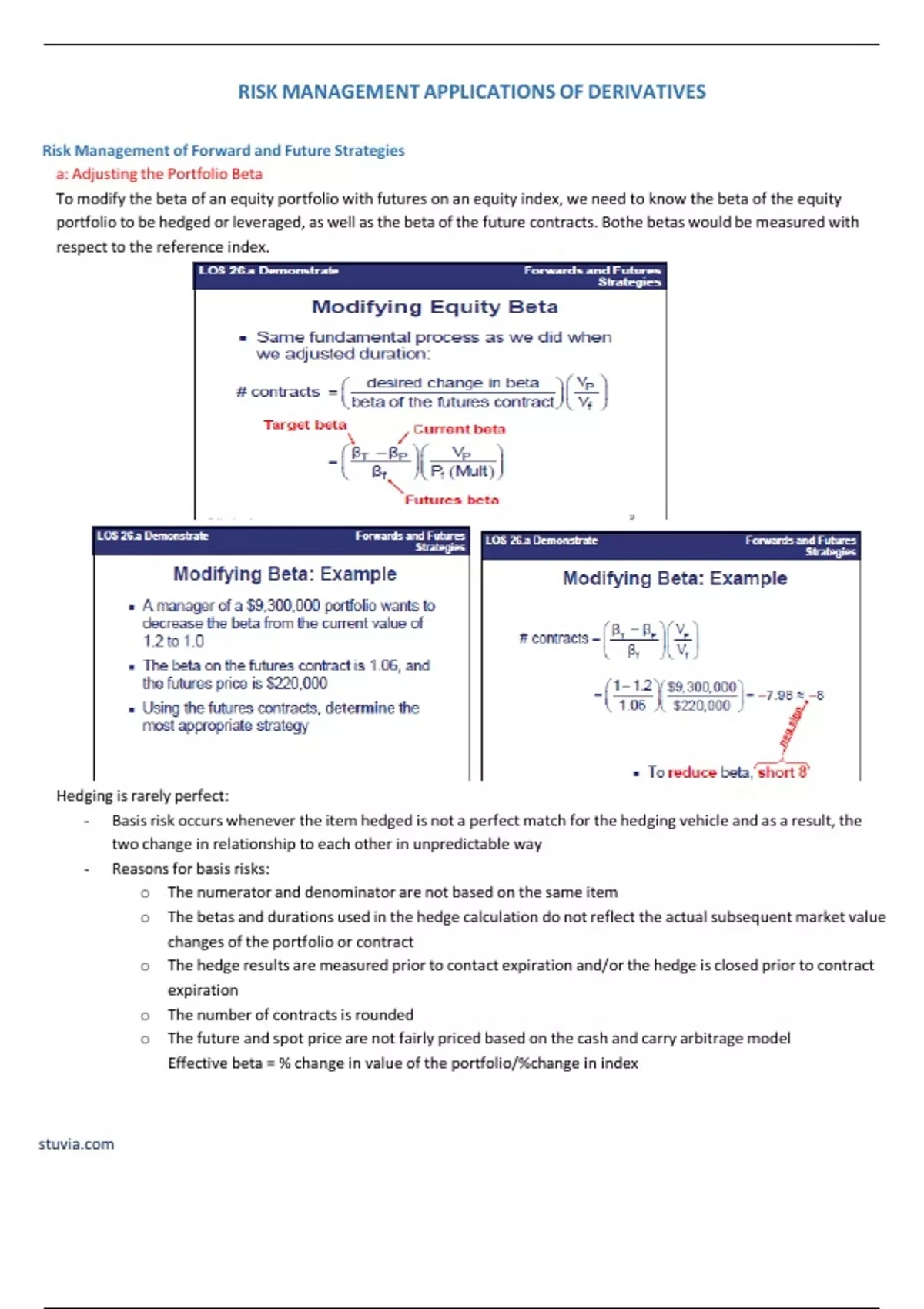 Summary RISK MANAGEMENT APPLICATIONS OF DERIVATIVES - BMS 200 - Stuvia US