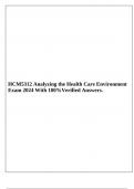 HCM5312 Analyzing the Health Care Environment Exam 2024 With 100%Verified Answers.